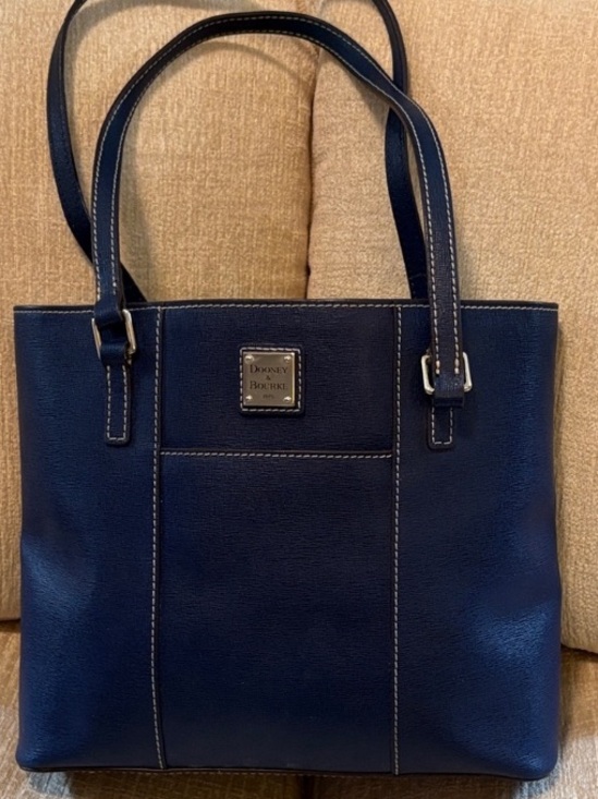 Dooney & Bourke Handbags - Dooney & Bourke Navy Leather Structured Tote